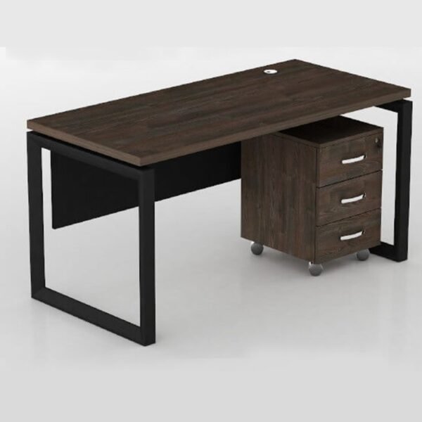 Modern Office Desk with Rolling Drawer Storage